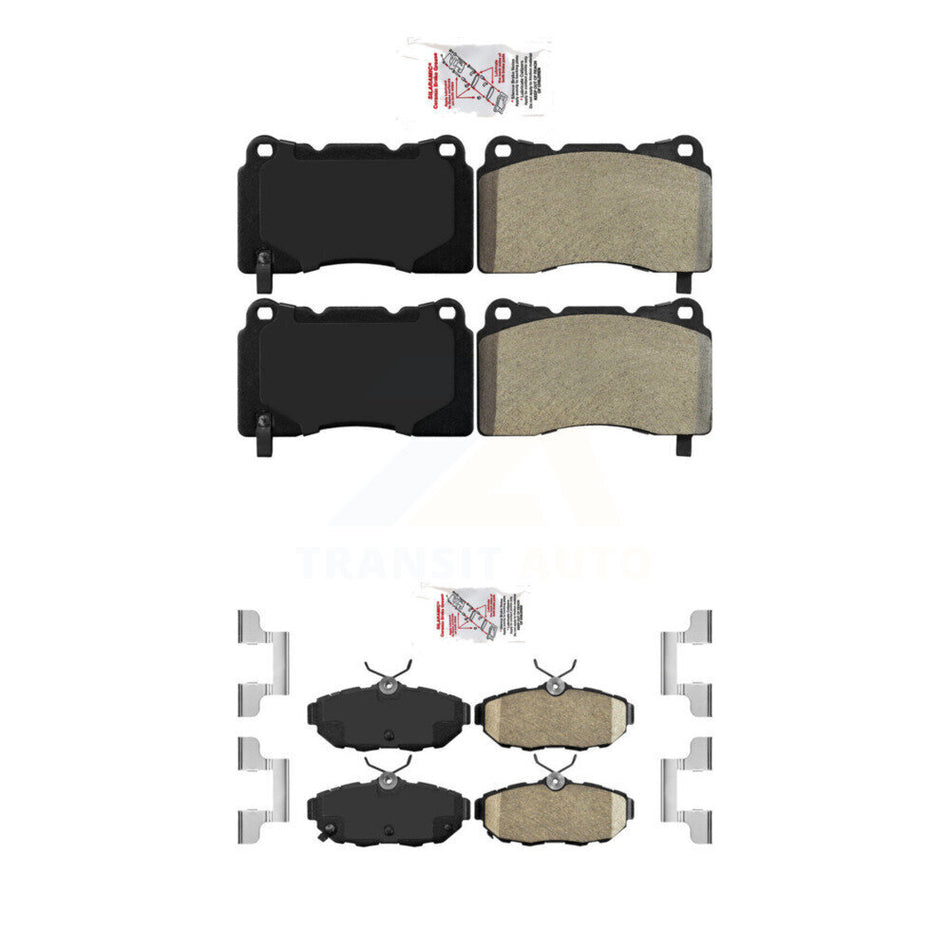 Front Semi-Metallic Rear Ceramic Disc Brake Pads Kit For Ford Mustang KNF-101358