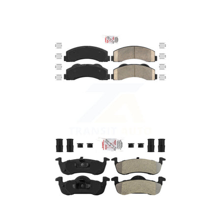 Front Ceramic Rear Semi-Metallic Disc Brake Pads Kit For Ford Expedition Lincoln KNF-101367