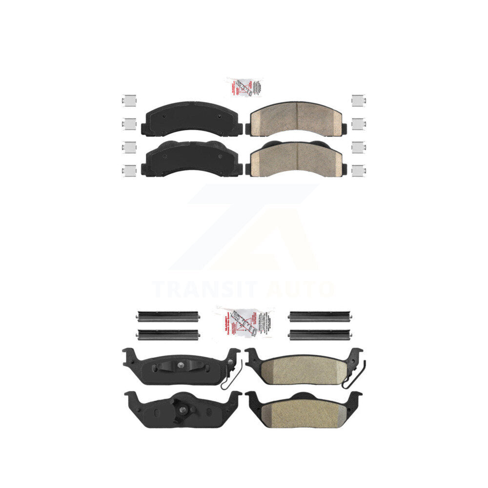 Front Ceramic Rear Semi-Metallic Disc Brake Pads Kit For 2010-2011 Ford F-150 KNF-101369