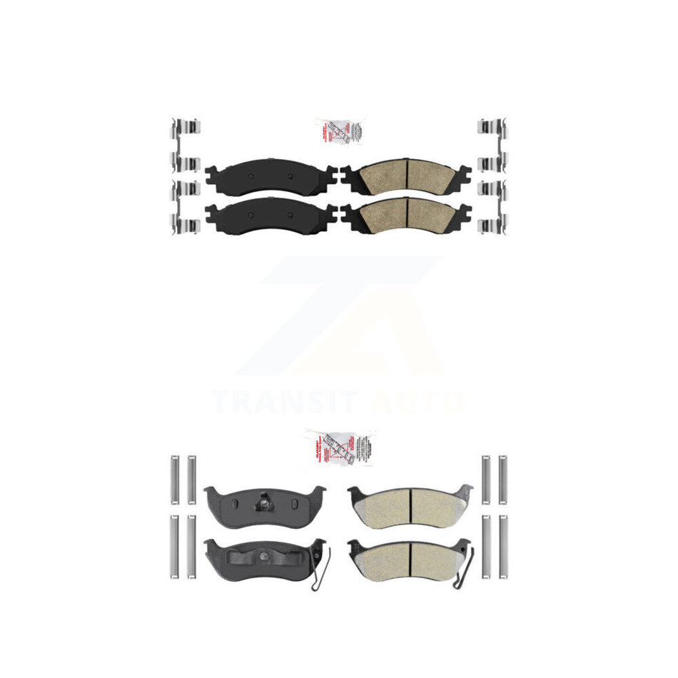 Front Ceramic Rear Semi-Metallic Disc Brake Pads Kit For Ford Explorer Sport Trac Mercury KNF-101379