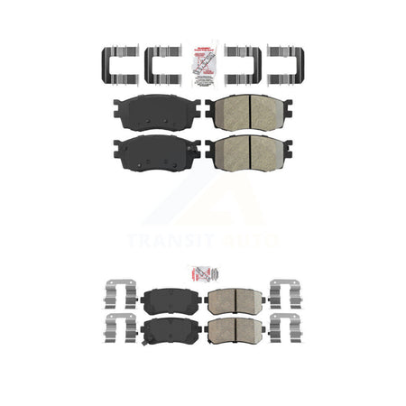 Front Semi-Metallic Rear Ceramic Disc Brake Pads Kit For Hyundai Accent Kia Rio Rio5 KNF-101403