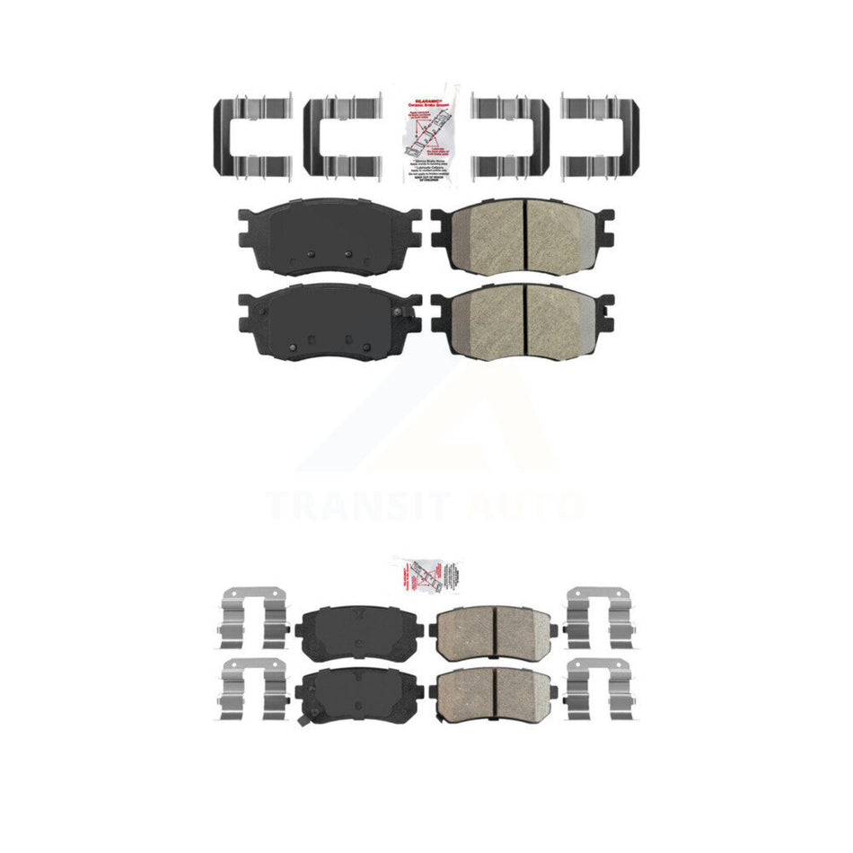Front Semi-Metallic Rear Ceramic Disc Brake Pads Kit For Hyundai Accent Kia Rio Rio5 KNF-101403