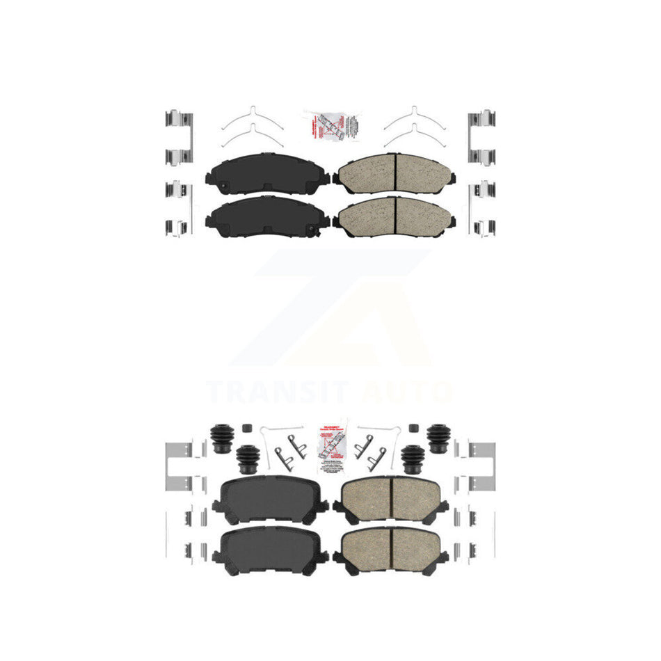 Front Rear Ceramic Disc Brake Pads Kit For Honda Pilot Ridgeline Acura MDX KNF-101408