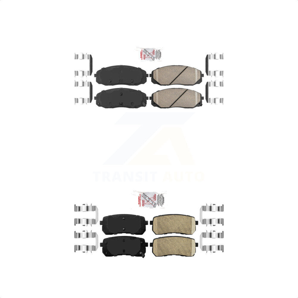 AmeriBRAKES Front Rear Ceramic Disc Brake Pads Kit For 2015-2020 Kia Sedona KNF-101424