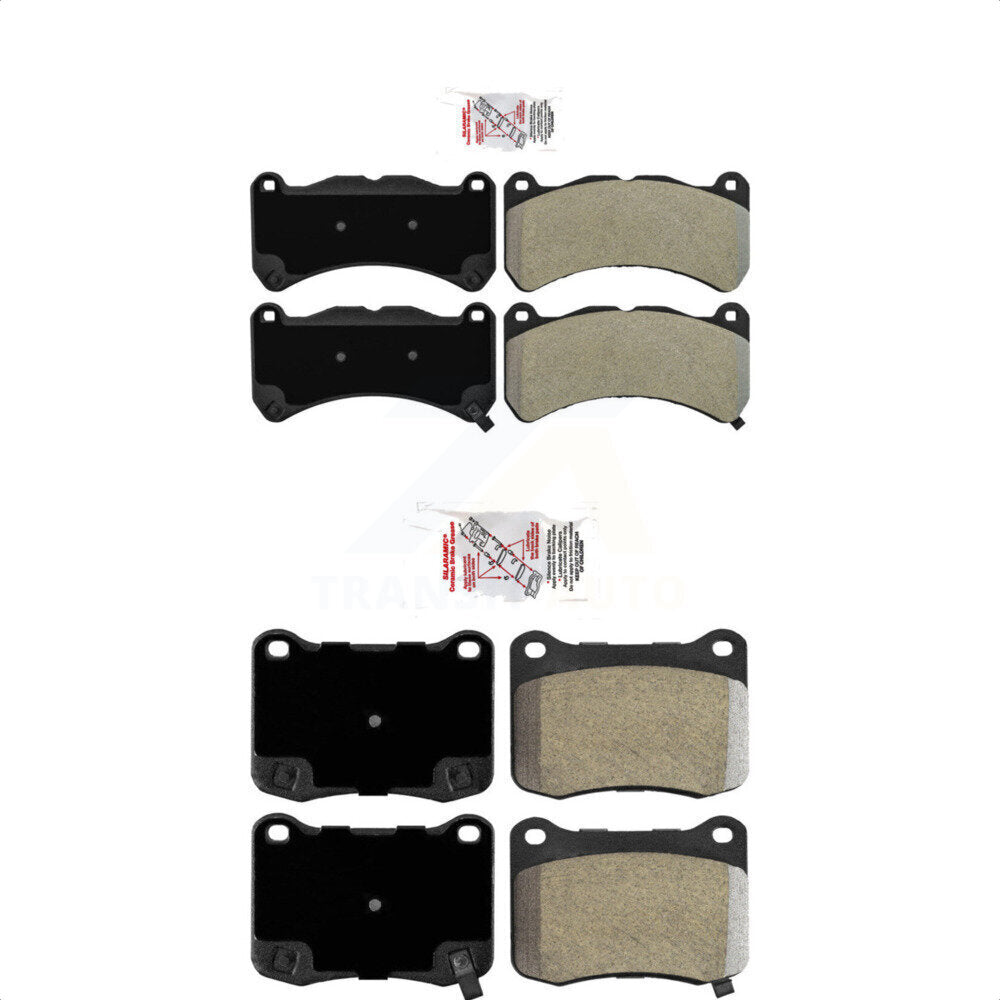 AmeriBRAKES Front Rear Semi-Metallic Disc Brake Pads Kit For 2008-2014 Lexus IS F KNF-101468