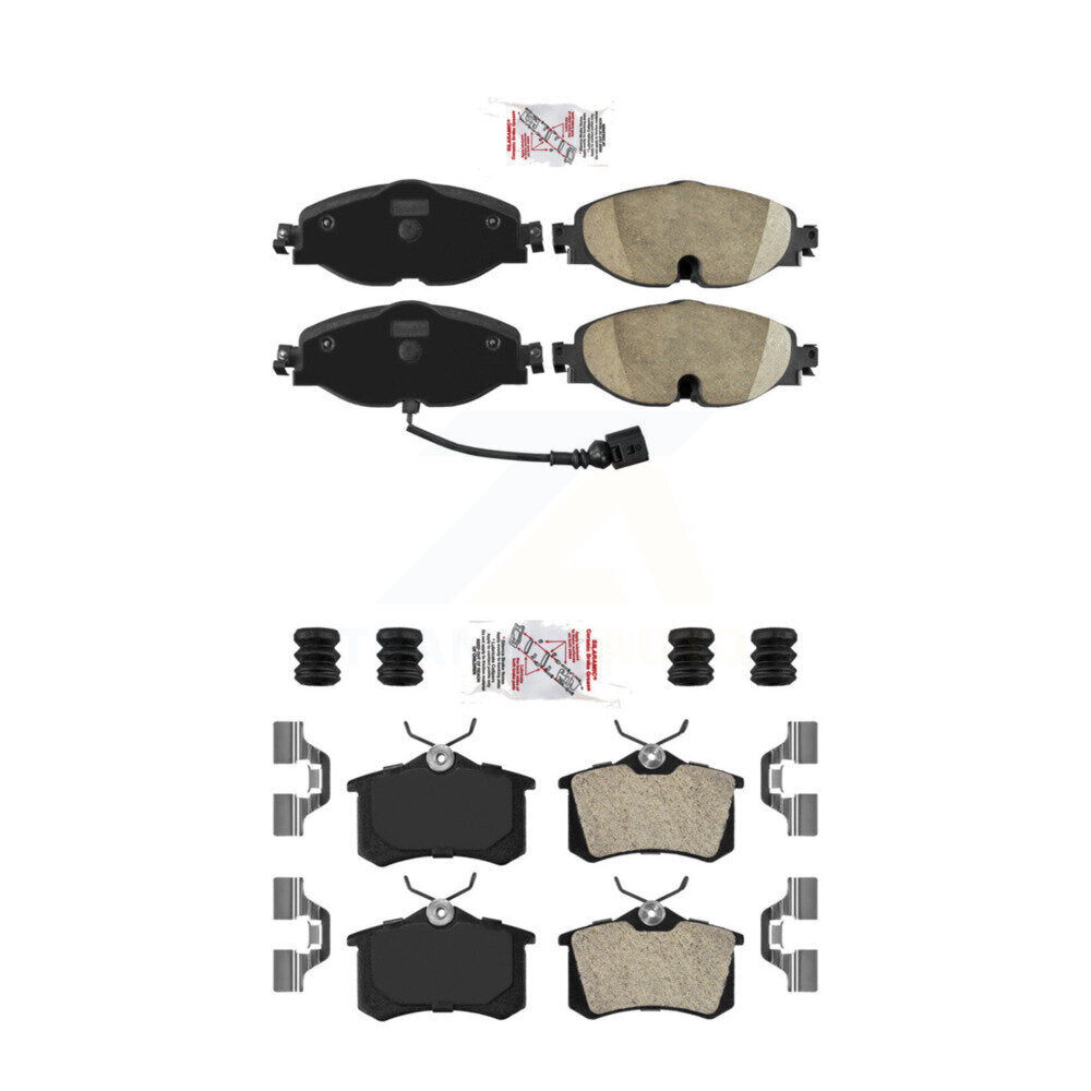 Front Ceramic Rear Semi-Metallic Disc Brake Pads Kit For Volkswagen Golf Alltrack KNF-101473