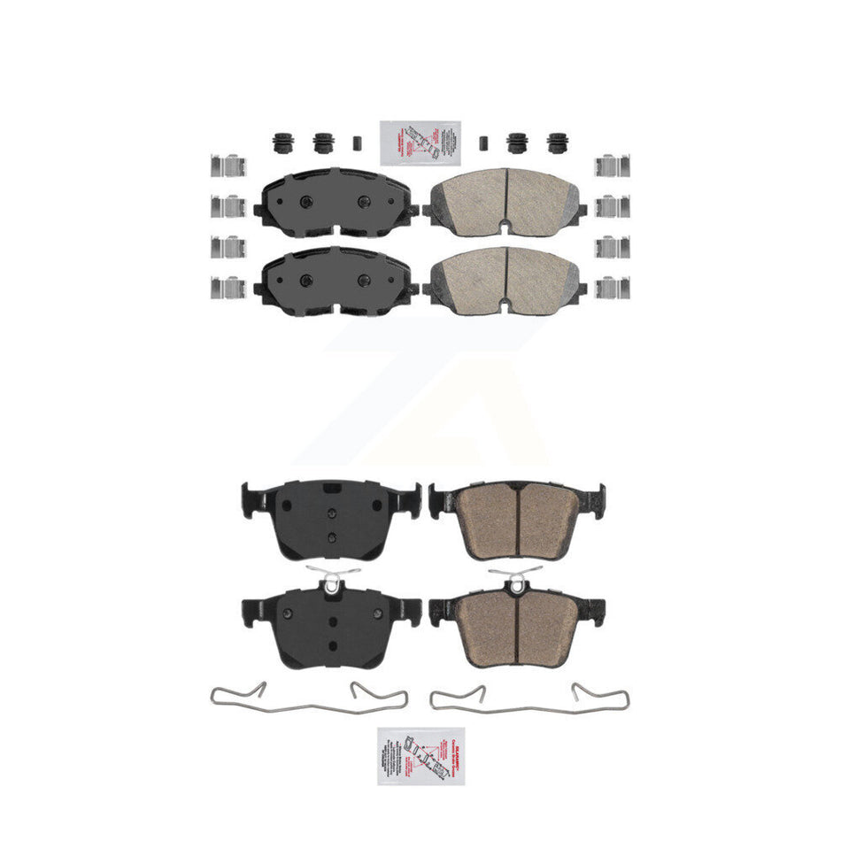 AmeriBRAKES Front Rear Ceramic Disc Brake Pads Kit For 2018-2021 Volkswagen Atlas KNF-101483