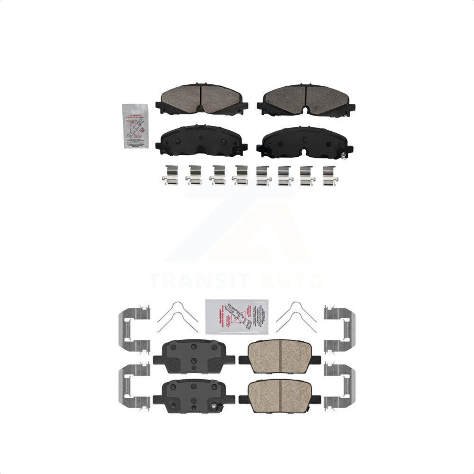 AmeriBRAKES Front Rear Ceramic Disc Brake Pads Kit For 2020 Chevrolet Traverse KNF-101495