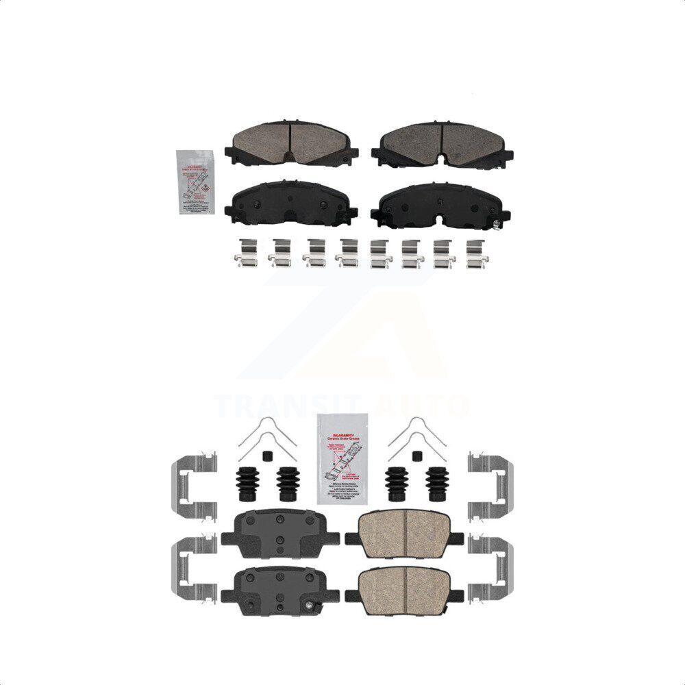 AmeriBRAKES Front Rear Ceramic Disc Brake Pads Kit For 2020 Chevrolet Traverse KNF-101496