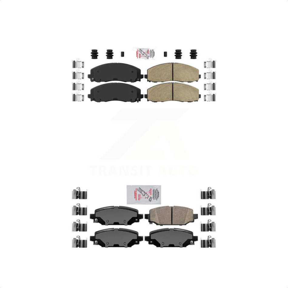 AmeriBRAKES Front Rear Ceramic Disc Brake Pads Kit For Jeep Wrangler KNF-101502