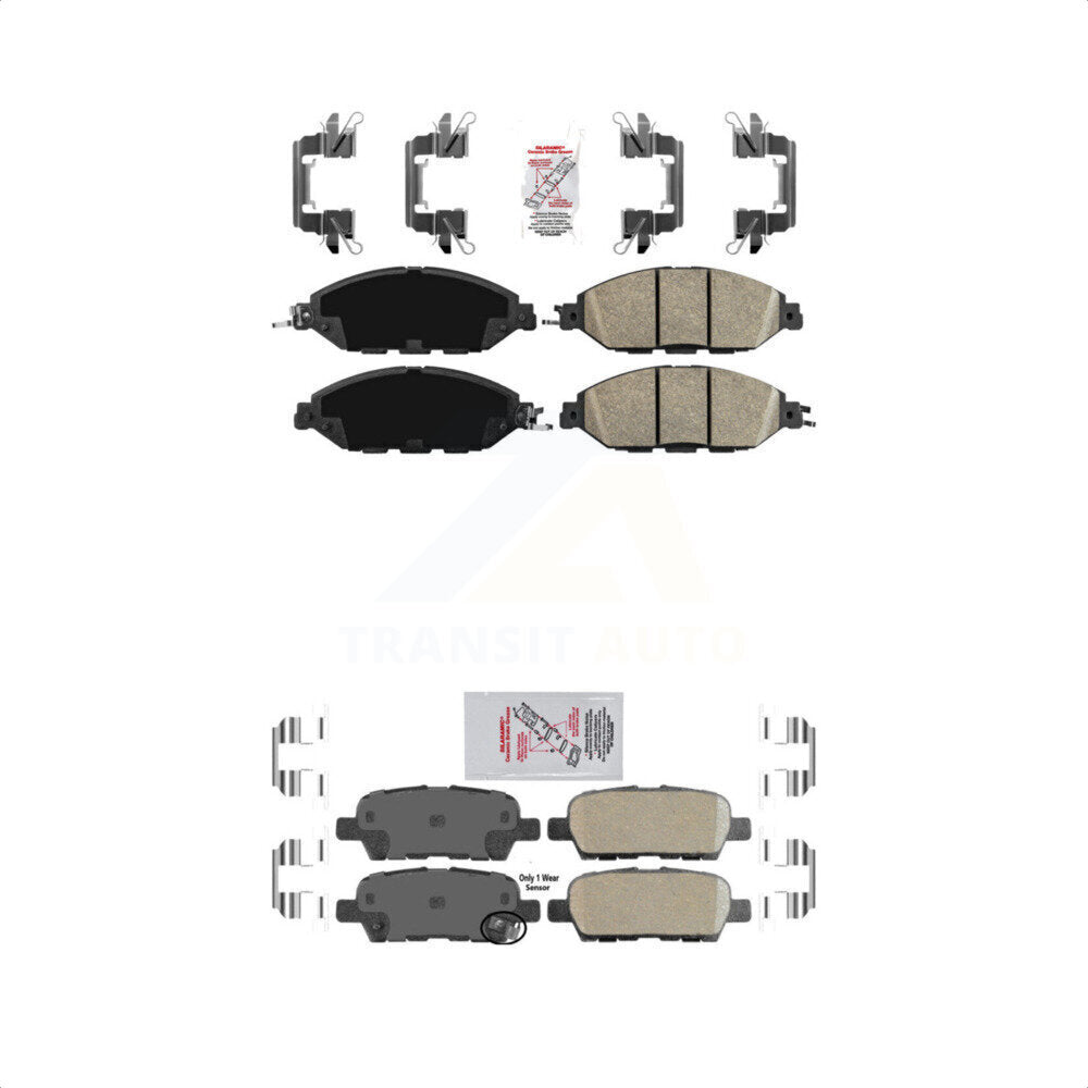 AmeriBRAKES Front Rear Ceramic Disc Brake Pads Kit For 2014-2020 INFINITI QX60 KNF-101504