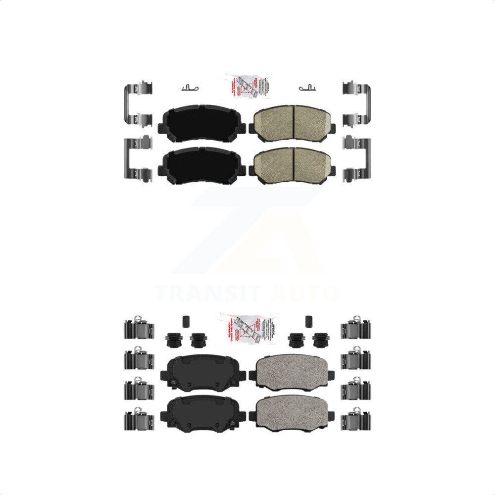 AmeriBRAKES Front Rear Ceramic Disc Brake Pads Kit For Jeep Cherokee Chrysler 200 KNF-101548