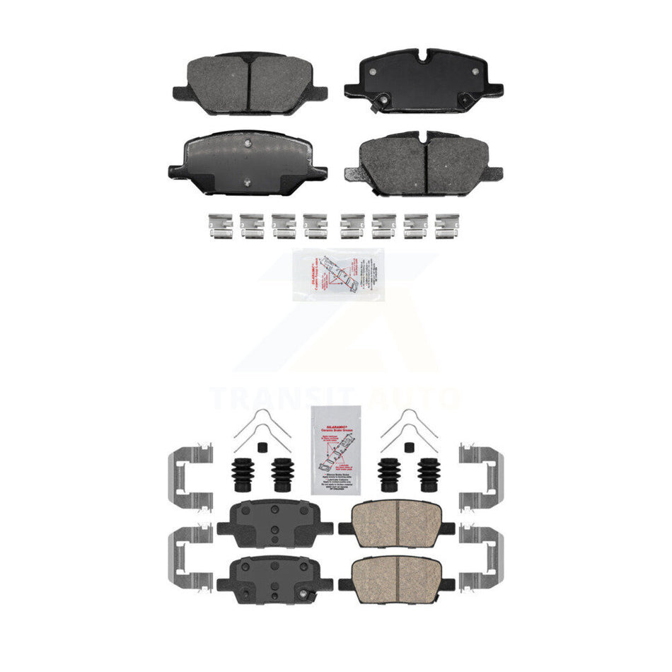 AmeriBRAKES Front Rear Ceramic Disc Brake Pads Kit For 2021-2022 Chevrolet Camaro LT LS with 2.0L KNF-101596