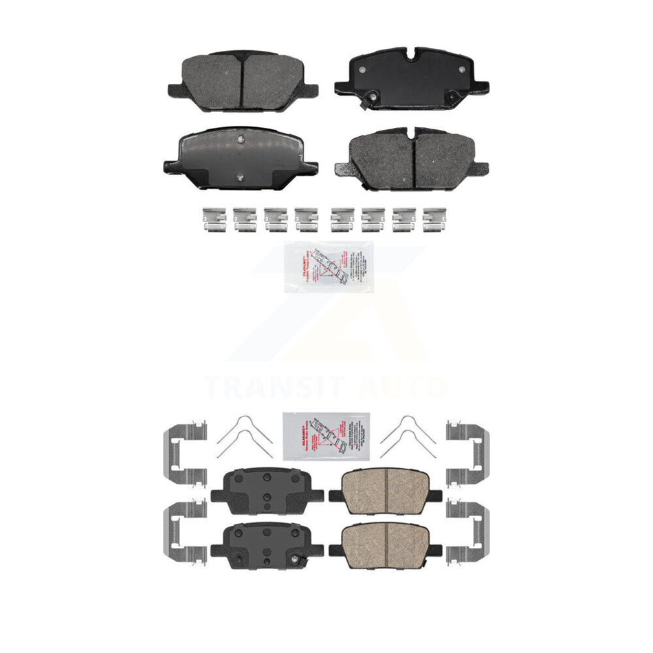 AmeriBRAKES Front Rear Ceramic Disc Brake Pads Kit For 2021-2022 Chevrolet Camaro LT LS with 2.0L KNF-101597