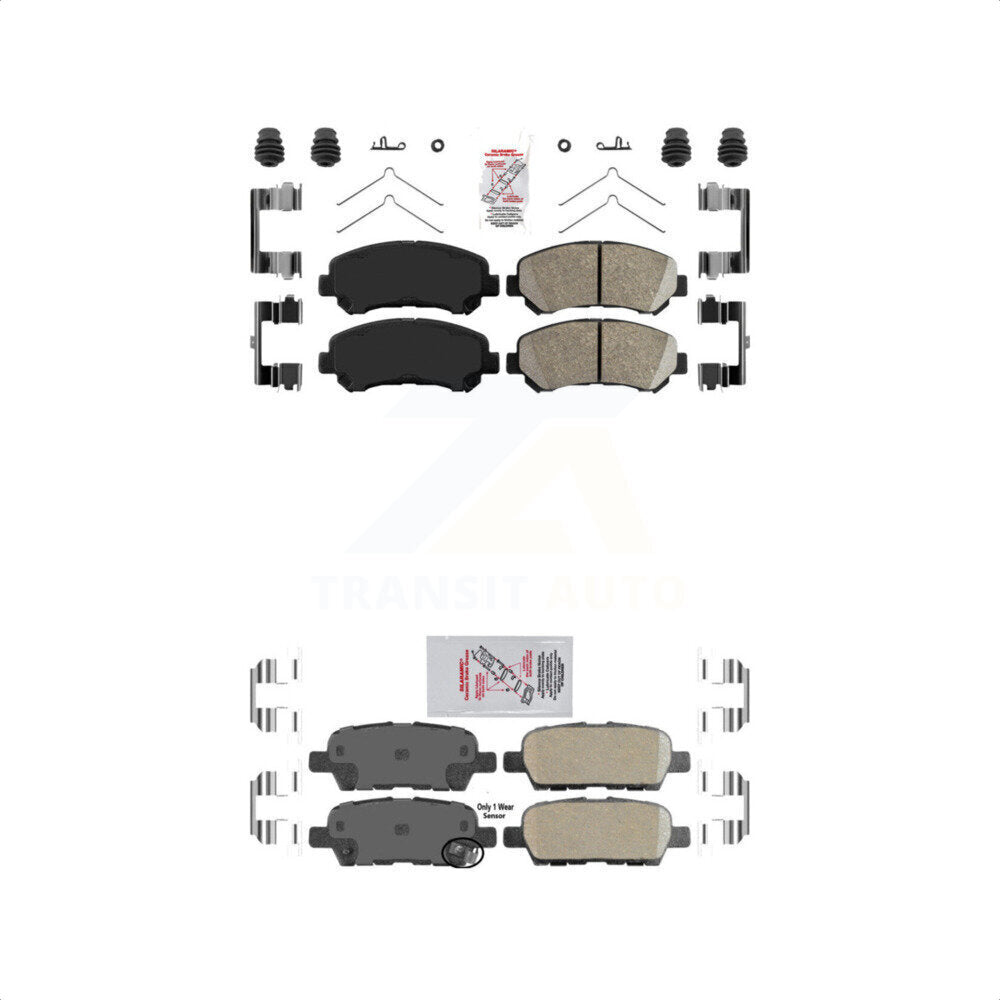 AmeriBRAKES Front Rear Ceramic Disc Brake Pads Kit For Nissan Rogue Select KNF-101598