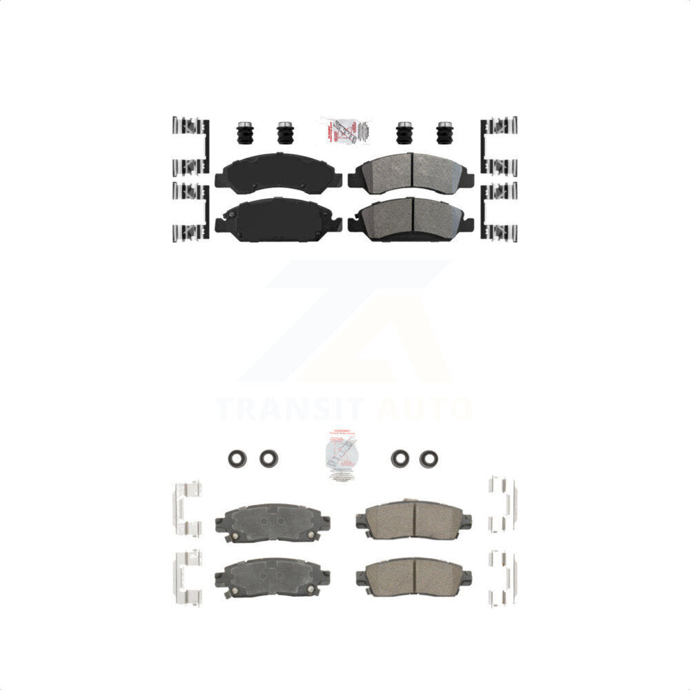 AmeriBRAKES Front Semi-Metallic Rear Ceramic Disc Brake Pads Kit For Cadillac XTS KNF-101608