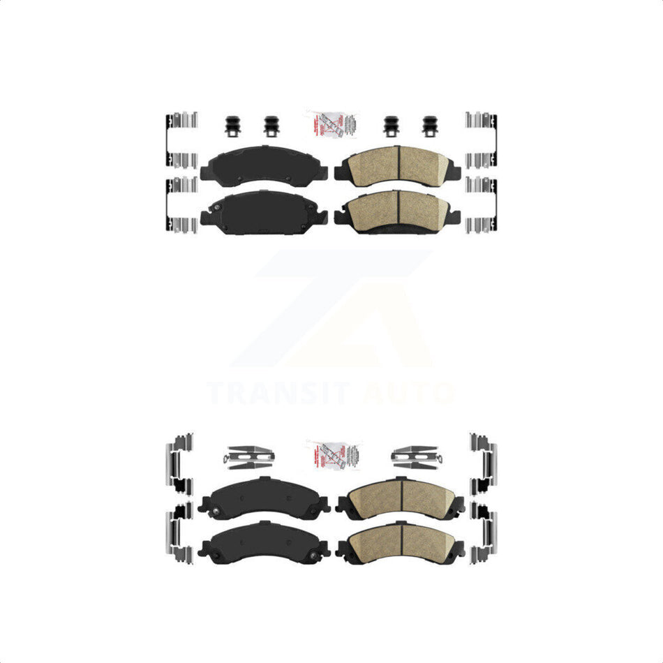 AmeriBRAKES Front Rear Ceramic Disc Brake Pads Kit For 2005-2006 Chevrolet Silverado 1500 GMC Sierra With Dual Piston Caliper Drum rear brakes KNF-101615