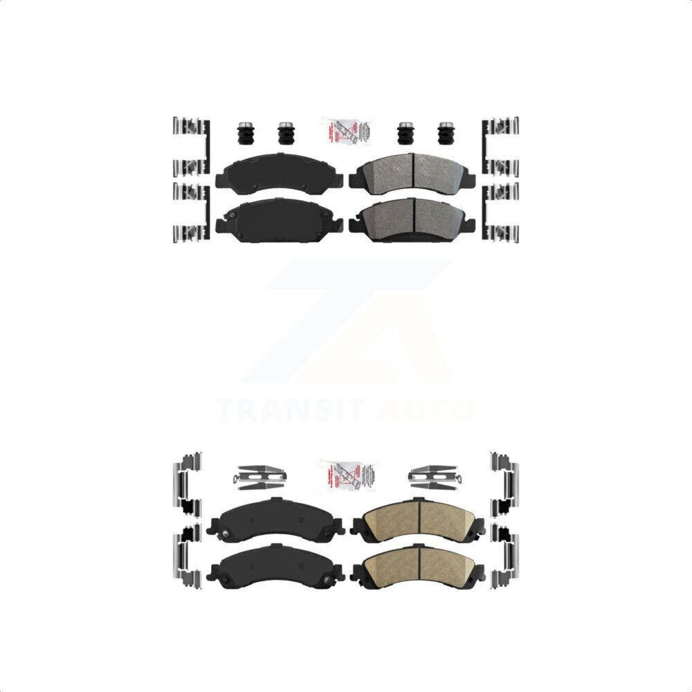 AmeriBRAKES Front Semi-Metallic Rear Ceramic Disc Brake Pads Kit For 2005-2006 Chevrolet Silverado 1500 GMC Sierra With Dual Piston Caliper Drum rear brakes KNF-101617