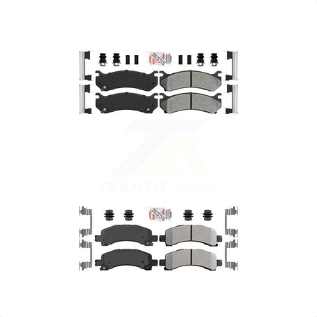 AmeriBRAKES Front Rear Semi-Metallic Disc Brake Pads Kit For 2003-2005 Chevrolet Express 2500 GMC Savana KNF-101629