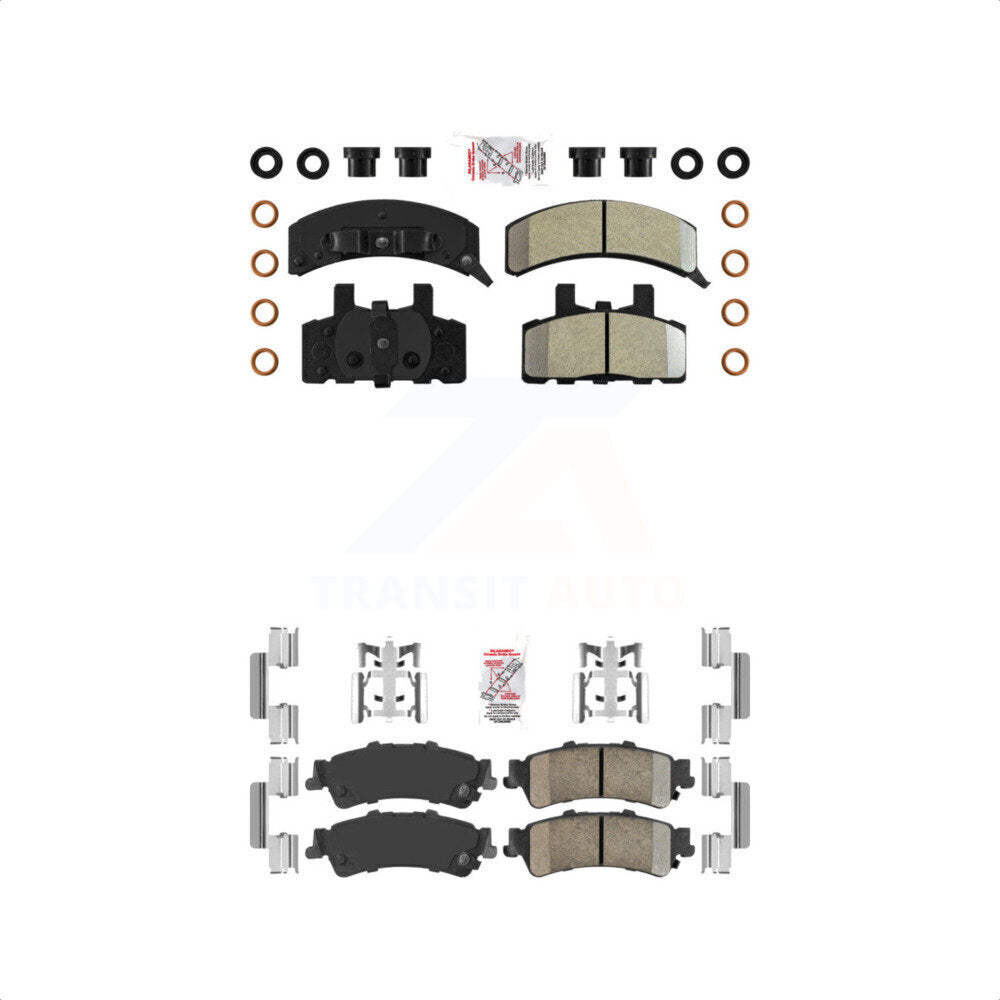 AmeriBRAKES Front Semi-Metallic Rear Ceramic Disc Brake Pads Kit For GMC Yukon Cadillac 60 Special KNF-101631