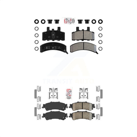 AmeriBRAKES Front Semi-Metallic Rear Ceramic Disc Brake Pads Kit For GMC Yukon Cadillac 60 Special KNF-101634