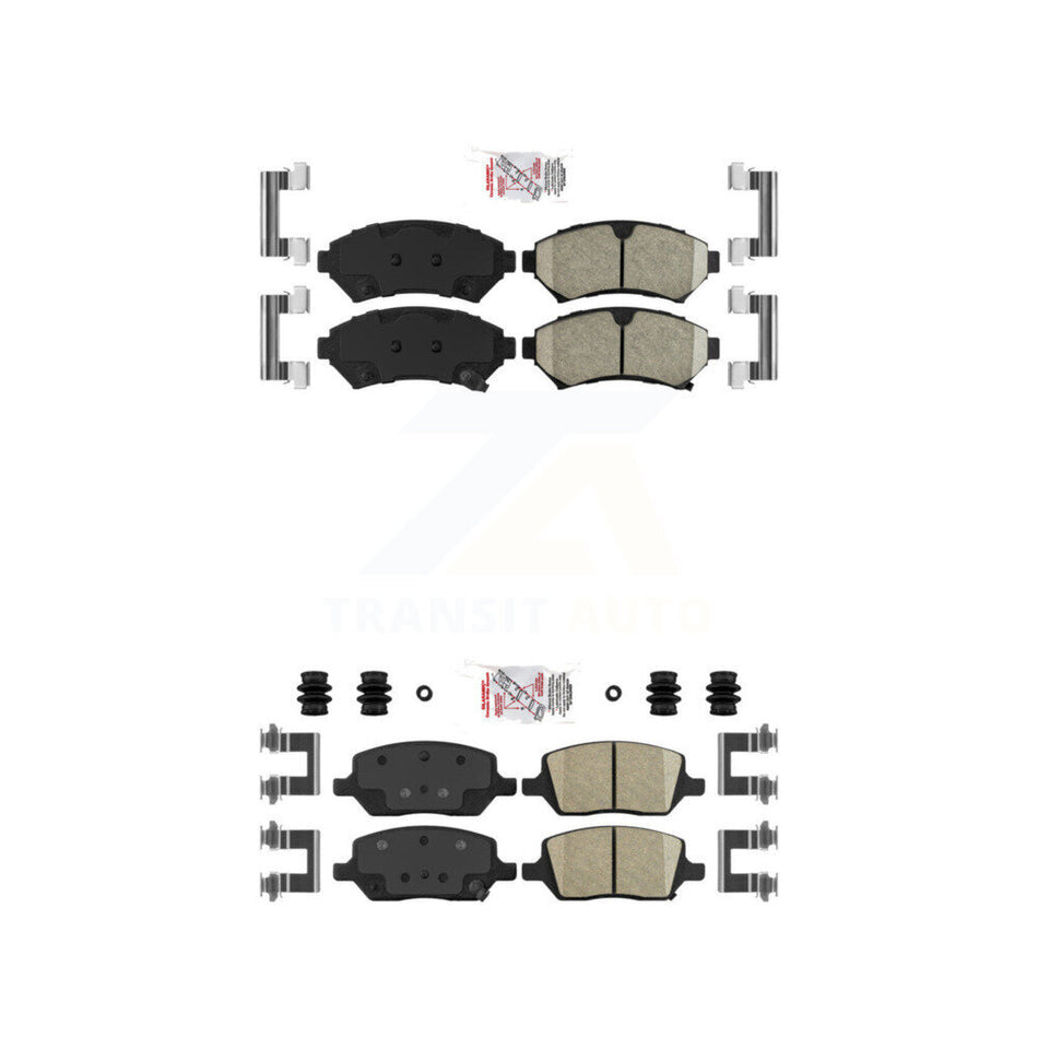 AmeriBRAKES Front Rear Ceramic Disc Brake Pads Kit For 2005 Pontiac Montana FWD KNF-101683