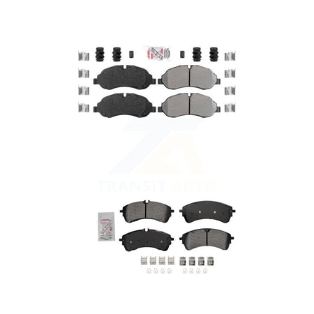 AmeriBRAKES Front Rear Semi-Metallic Disc Brake Pads Kit For Ford Transit-350 HD KNF-101686