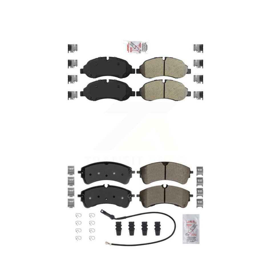 AmeriBRAKES Front Rear Semi-Metallic Disc Brake Pads Kit For Ford Transit-350 HD KNF-101687
