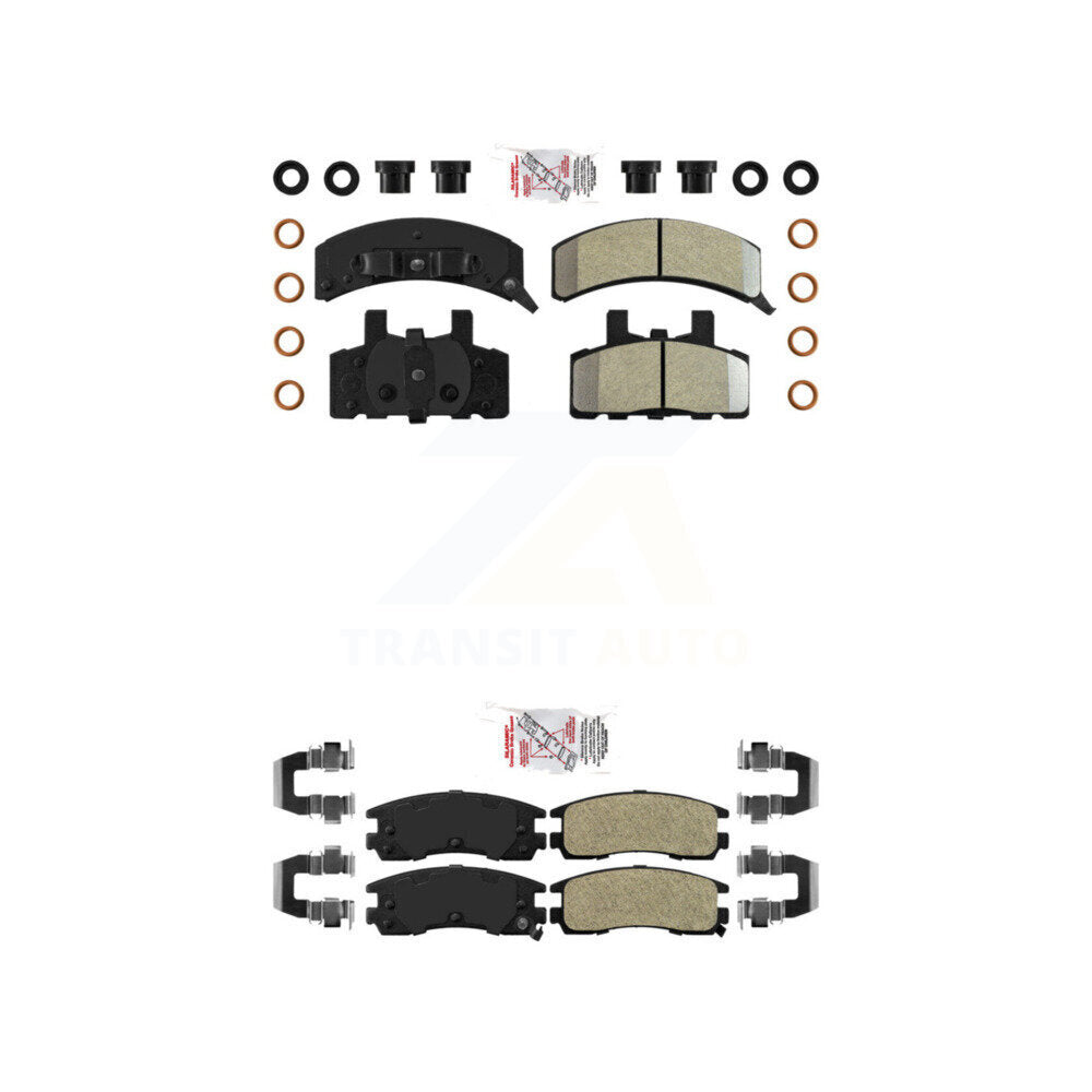 AmeriBRAKES Front Rear Semi-Metallic Disc Brake Pads Kit For 1999 Cadillac DeVille Drum rear brakes KNF-101701