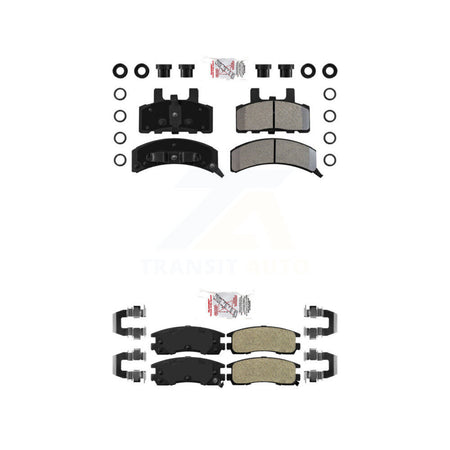 AmeriBRAKES Front Rear Semi-Metallic Disc Brake Pads Kit For 1999 Cadillac DeVille Drum rear brakes KNF-101702