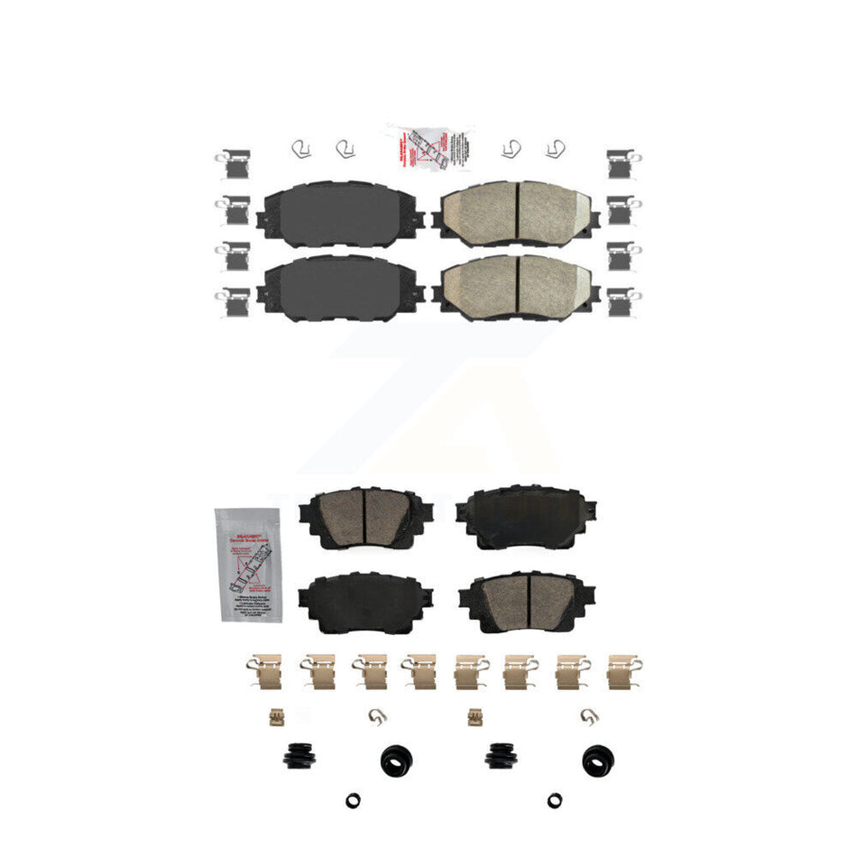 AmeriBRAKES Front Rear Ceramic Disc Brake Pads Kit For 2019 Toyota Corolla 1.8L With Electric Parking KNF-101709