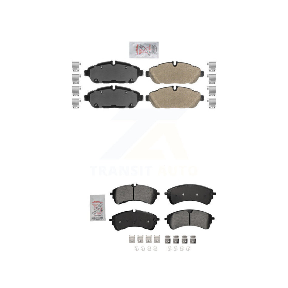 AmeriBRAKES Front Rear Semi-Metallic Disc Brake Pads Kit For Ford Transit-350 HD Transit-150 Transit-250 Axle w/ 6 Hole 132mm Bolt Circle Dia KNF-101755