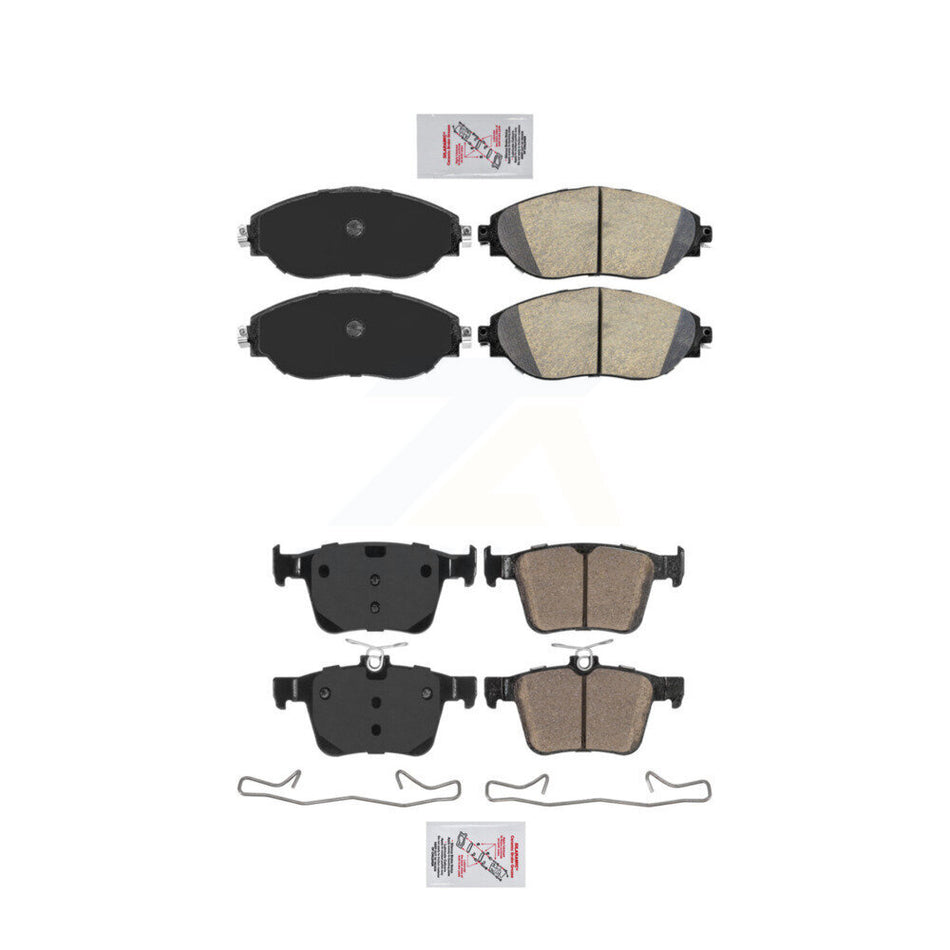 AmeriBRAKES Front Rear Ceramic Disc Brake Pads Kit For 2017-2019 Volkswagen Golf R KNF-101770