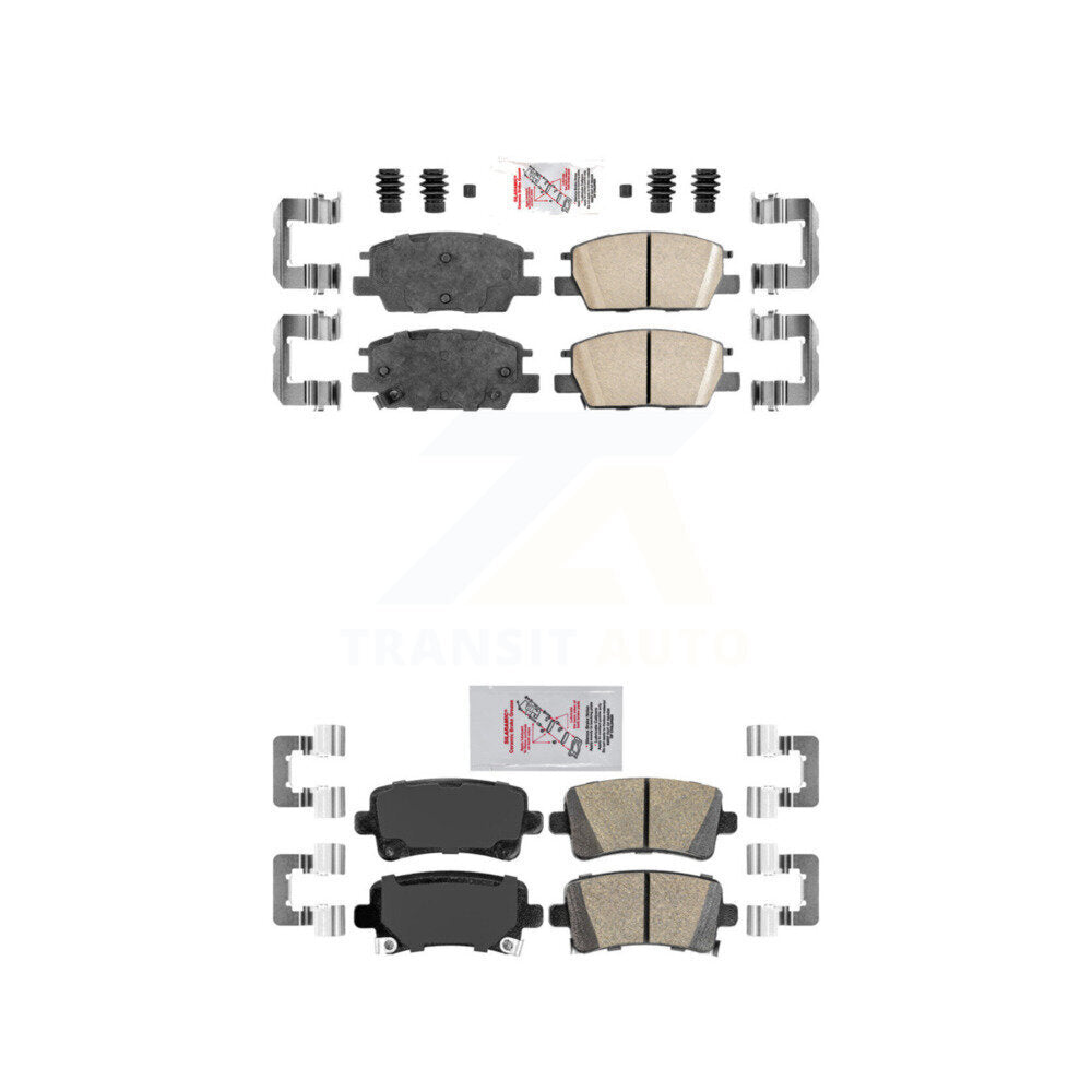 AmeriBRAKES Front Rear Ceramic Disc Brake Pads Kit For 2016 Chevrolet Malibu 296mm Rotor Carryover Model KNF-101772