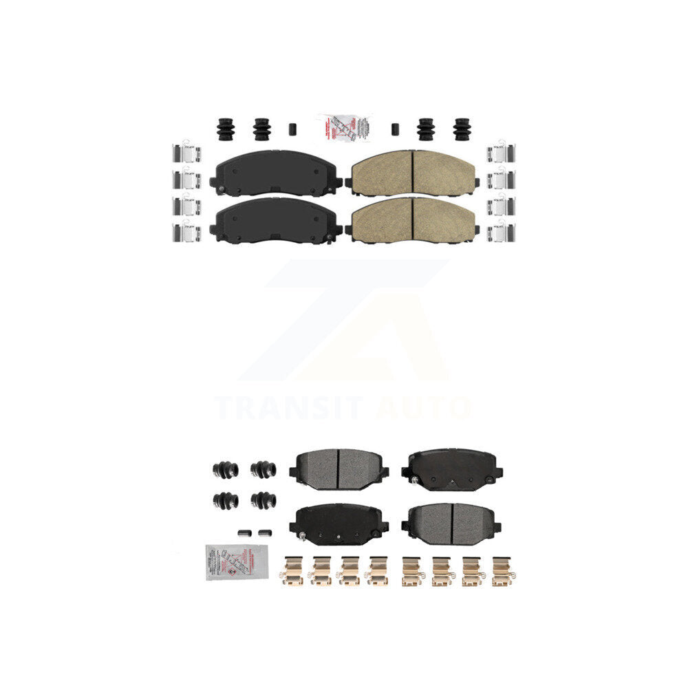 AmeriBRAKES Front Rear Ceramic Disc Brake Pads Kit For Dodge Grand Caravan Journey Chrysler Town & Country Ram C/V Volkswagen Routan KNF-101786