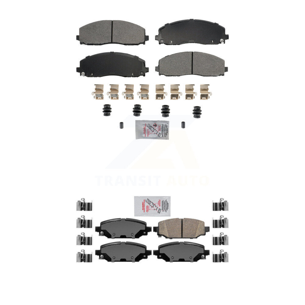 AmeriBRAKES Front Rear Ceramic Disc Brake Pads Kit For Jeep Wrangler KNF-101793