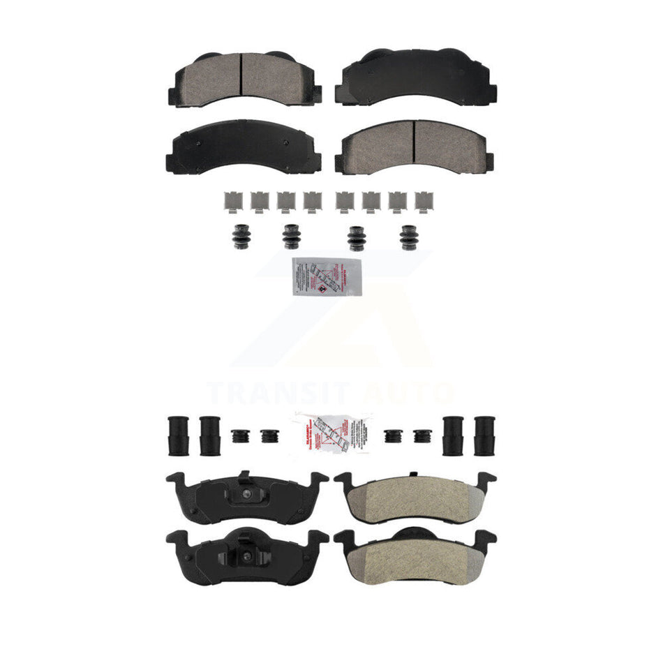 AmeriBRAKES Front Rear Semi-Metallic Disc Brake Pads Kit For 2010-2017 Ford Expedition Lincoln Navigator KNF-101823