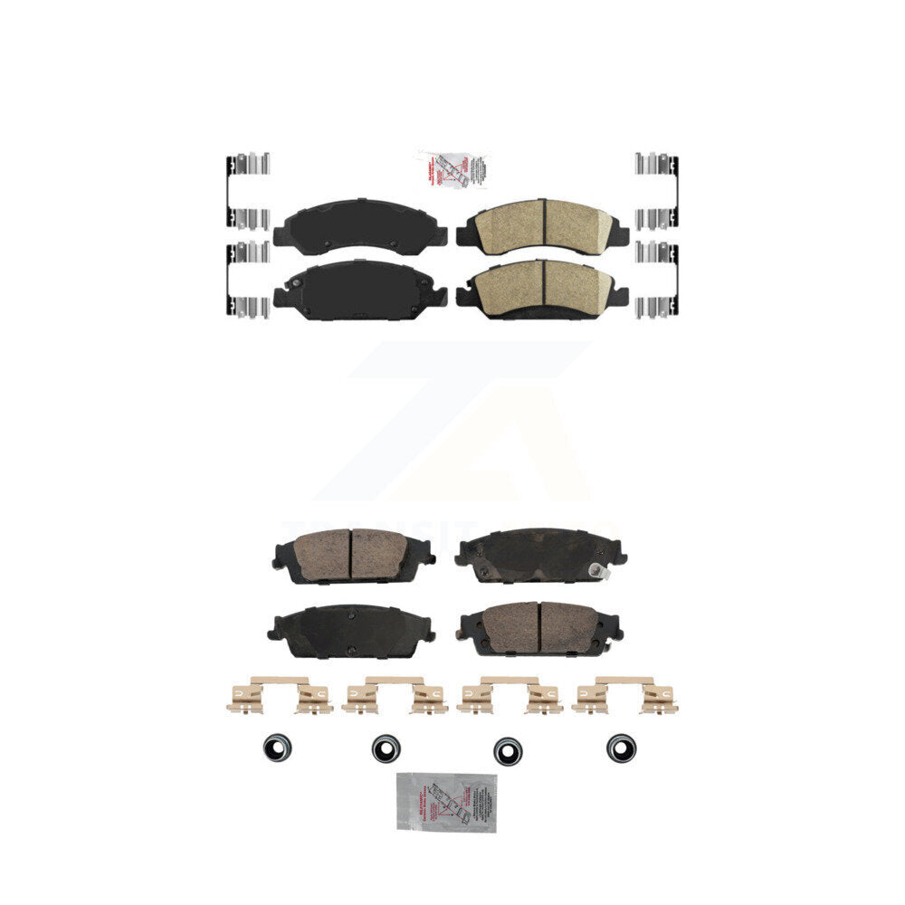 AmeriBRAKES Front Rear Ceramic Disc Brake Pads Kit For Chevrolet Silverado 1500 GMC Sierra Tahoe Suburban Yukon Cadillac XL Escalade ESV LD Limited KNF-101833