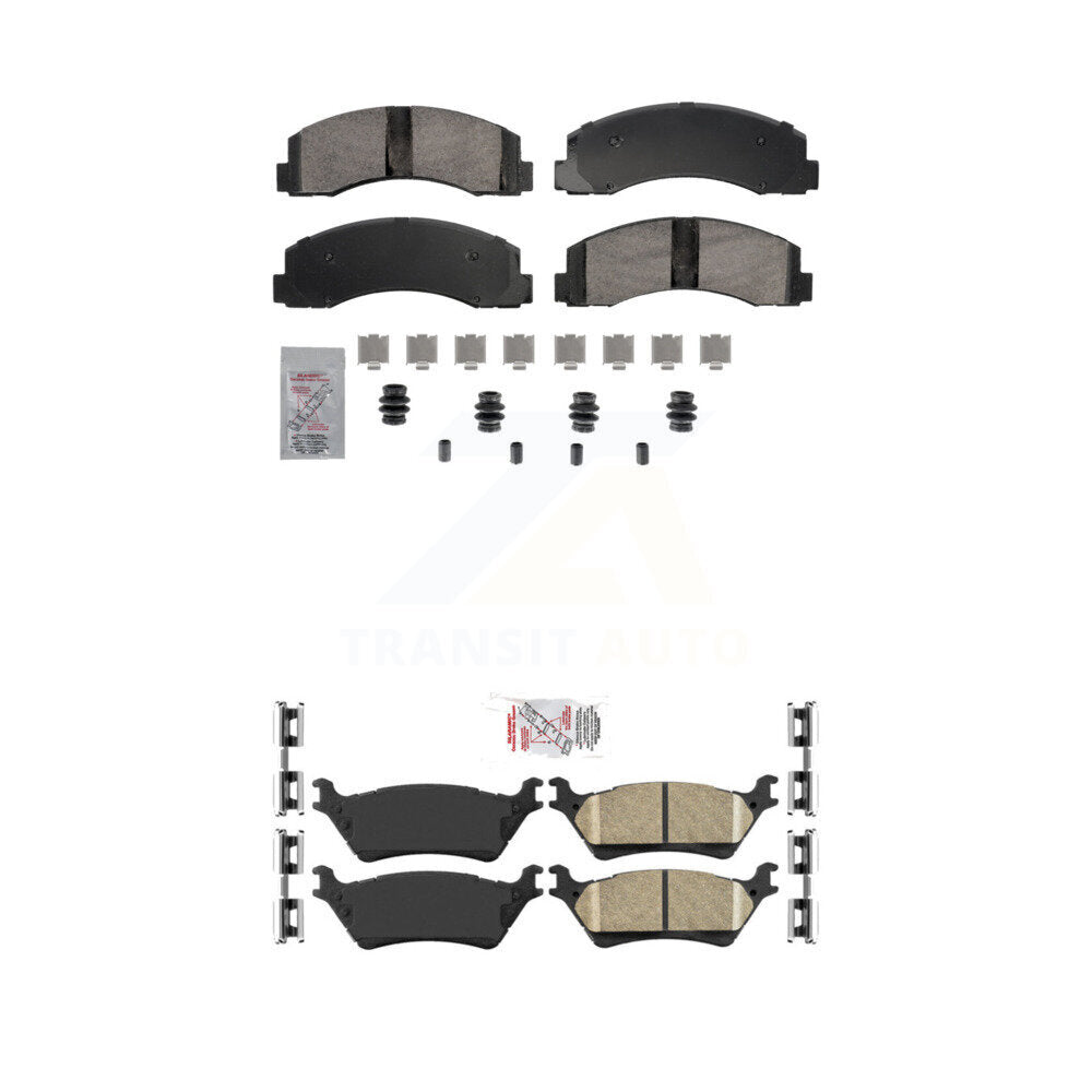 AmeriBRAKES Front Rear Ceramic Disc Brake Pads Kit For 2018-2020 Ford F-150 With Manual Parking KNF-101860