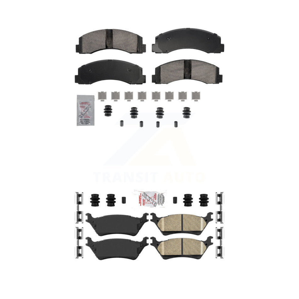 AmeriBRAKES Front Rear Ceramic Disc Brake Pads Kit For 2018-2020 Ford F-150 With Manual Parking KNF-101861