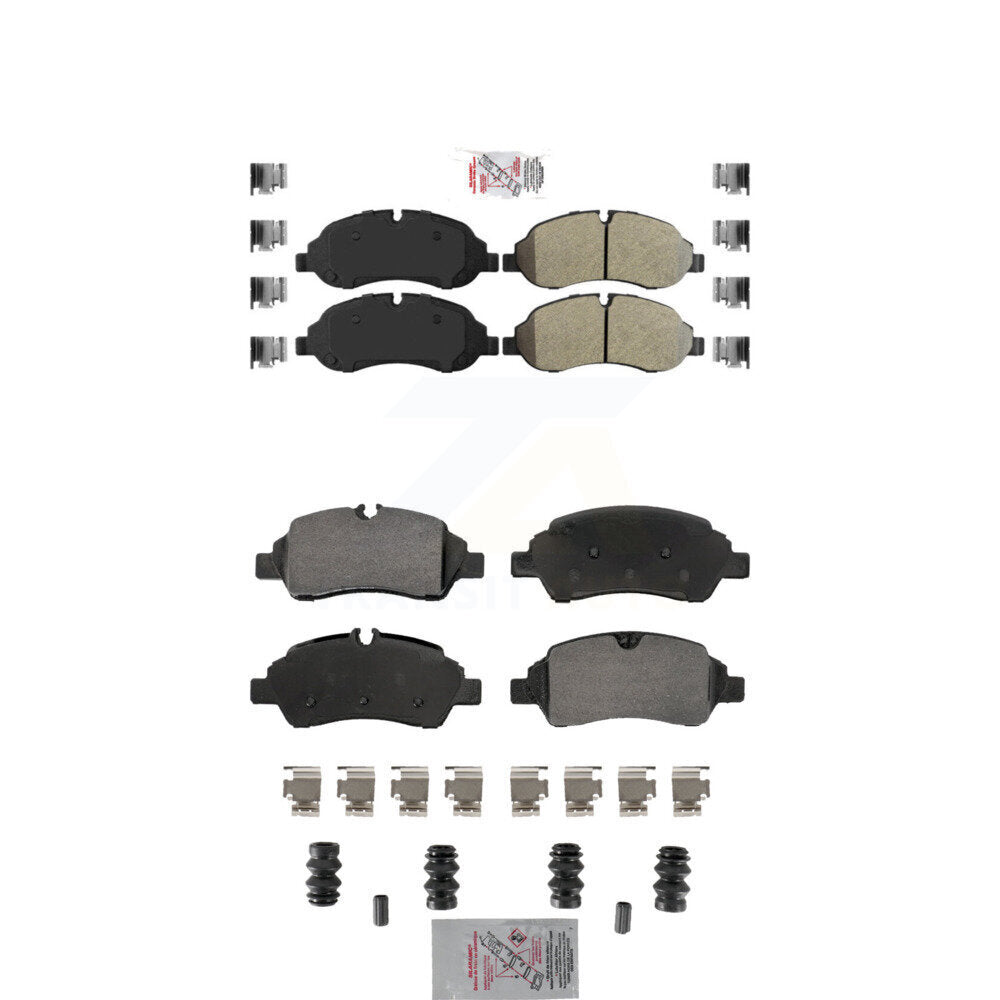 AmeriBRAKES Front Rear Semi-Metallic Disc Brake Pads Kit For Ford Transit-250 Transit-350 Transit-150 HD KNF-101871