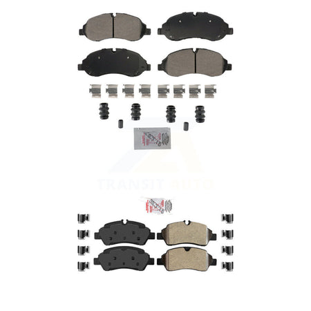 AmeriBRAKES Front Rear Semi-Metallic Disc Brake Pads Kit For Ford Transit-250 Transit-350 Transit-150 HD KNF-101874