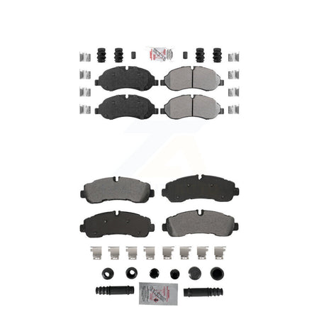 AmeriBRAKES Front Rear Semi-Metallic Disc Brake Pads Kit For Ford Transit-350 HD KNF-101875