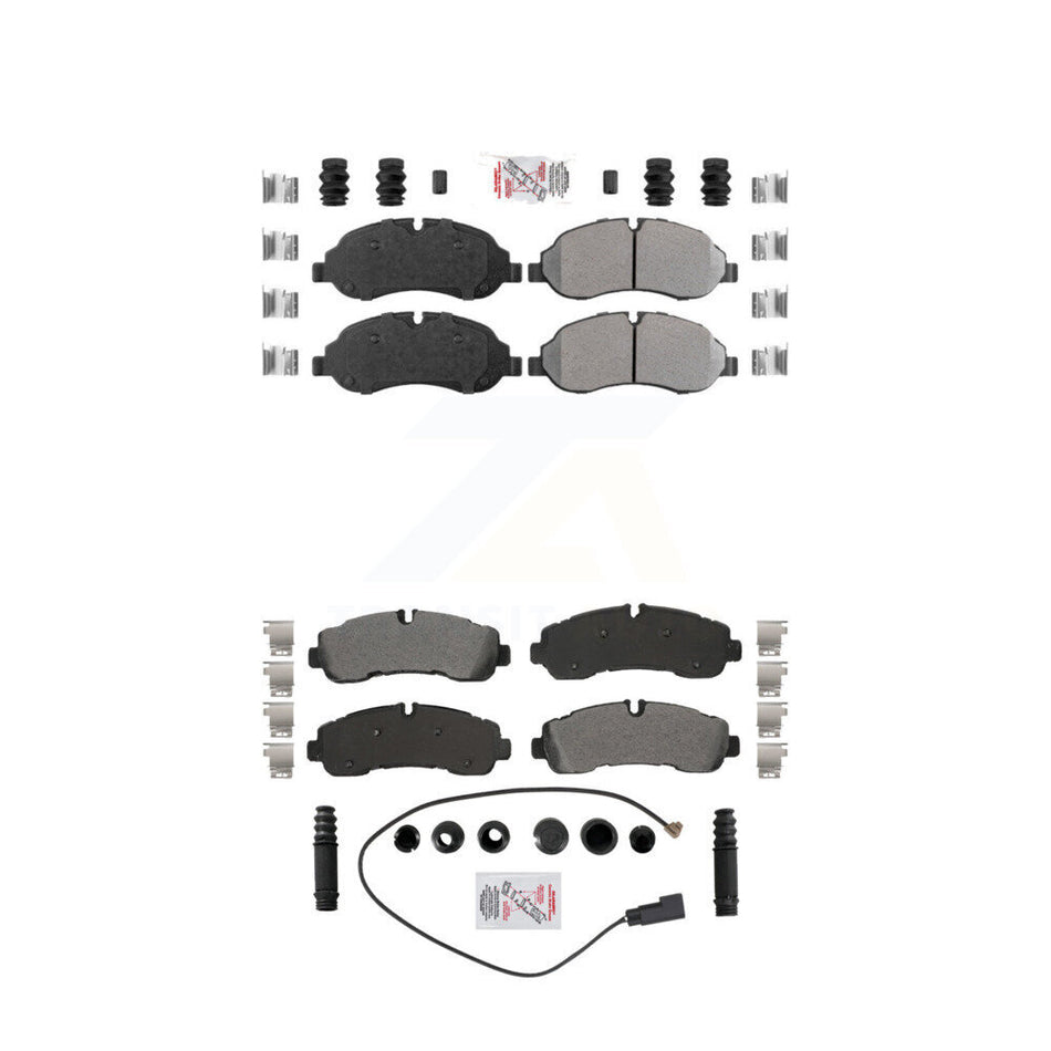 AmeriBRAKES Front Rear Semi-Metallic Disc Brake Pads Kit For Ford Transit-350 HD KNF-101875