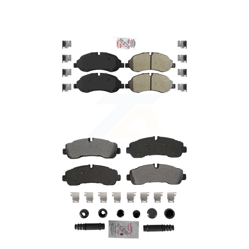 AmeriBRAKES Front Rear Semi-Metallic Disc Brake Pads Kit For Ford Transit-350 HD KNF-101877