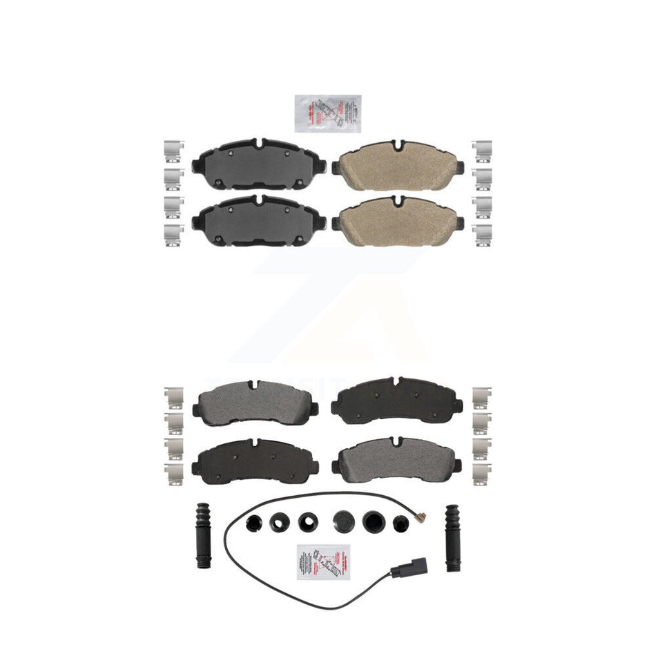AmeriBRAKES Front Rear Semi-Metallic Disc Brake Pads Kit For Ford Transit-350 HD Axle w/ 6 Hole 132mm Bolt Circle Dia AWD KNF-101878