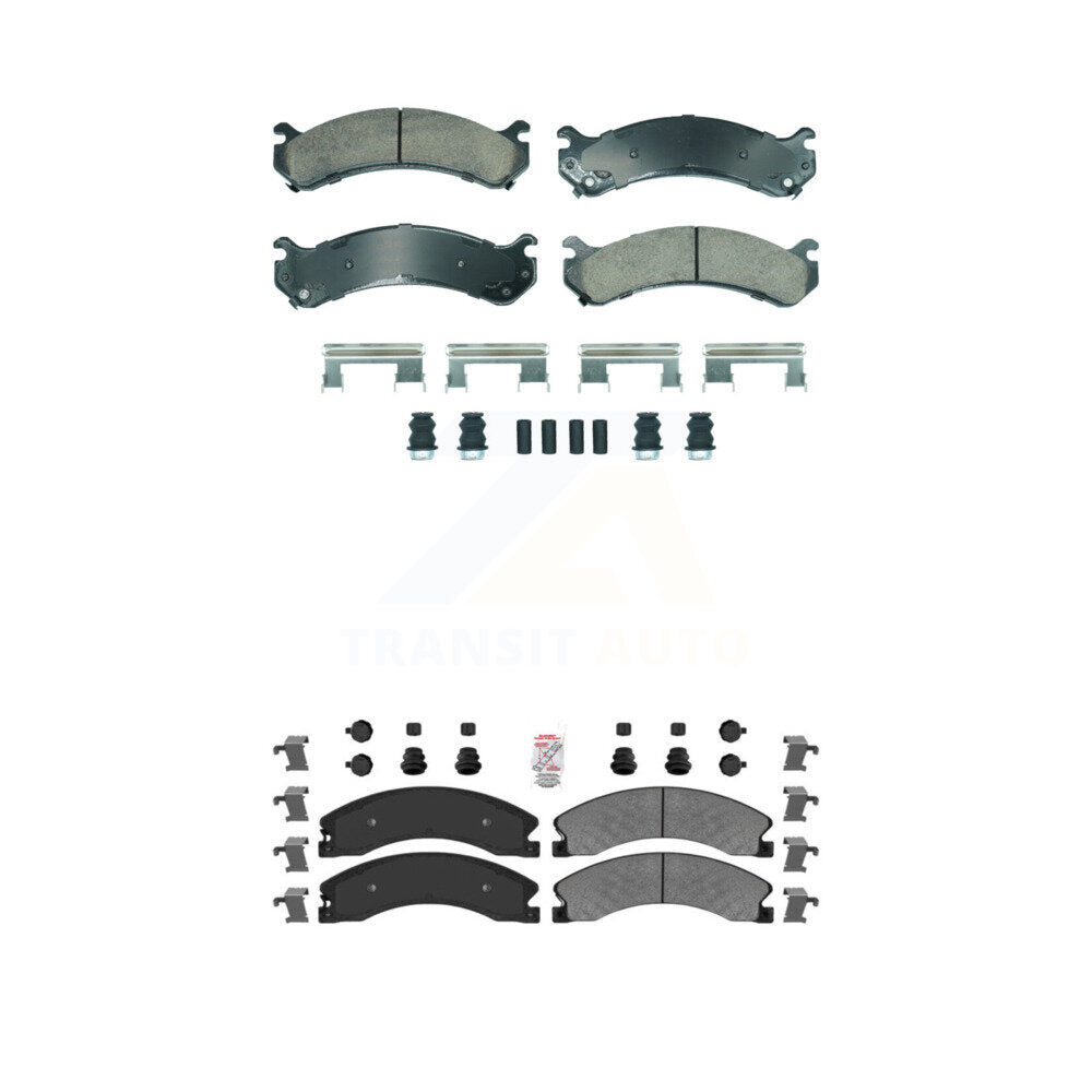 Front Ceramic Rear Semi-Metallic Disc Brake Pads Kit For GMC Savana 3500 Chevrolet 4500 KNF-101886