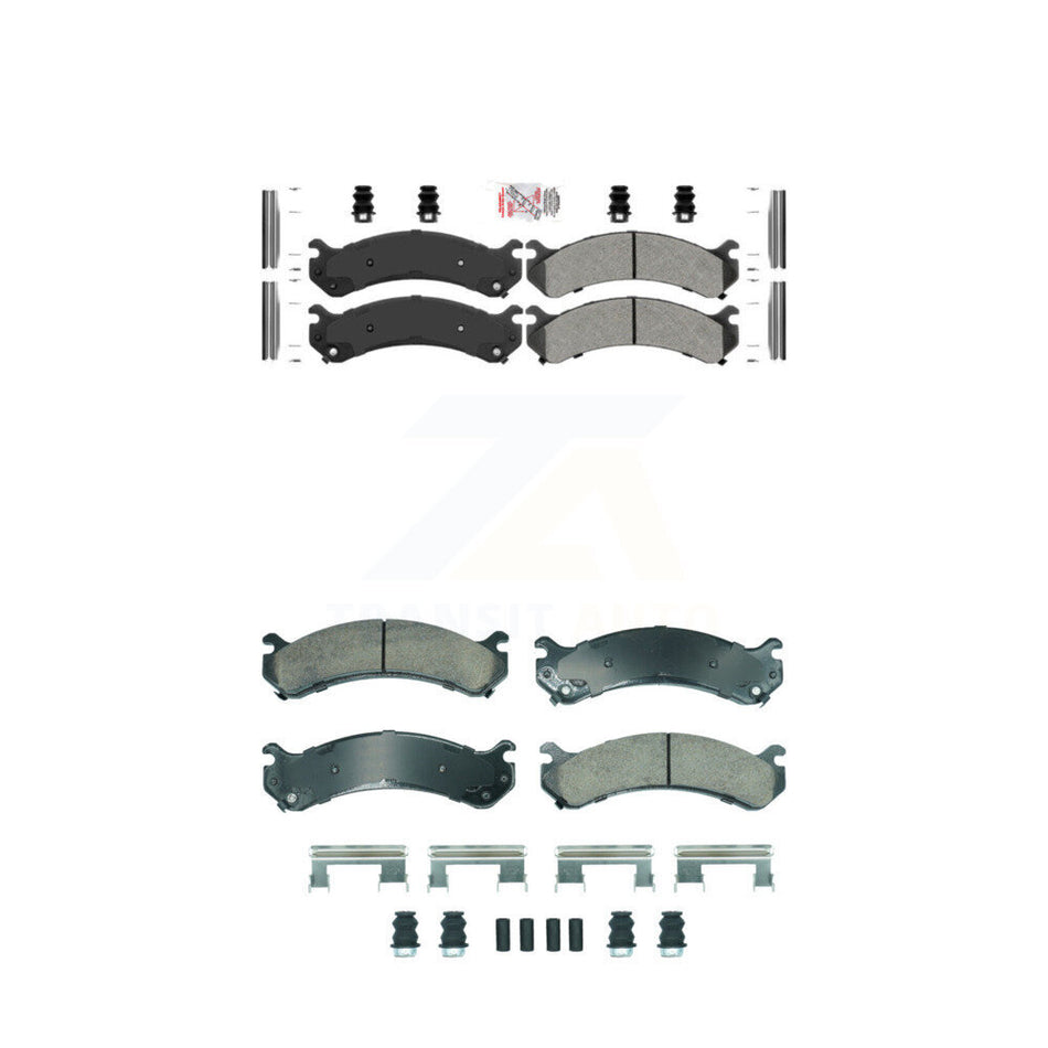 Front Semi-Metallic Rear Ceramic Disc Brake Pads Kit For Chevrolet GMC Silverado 3500 HD KNF-101890