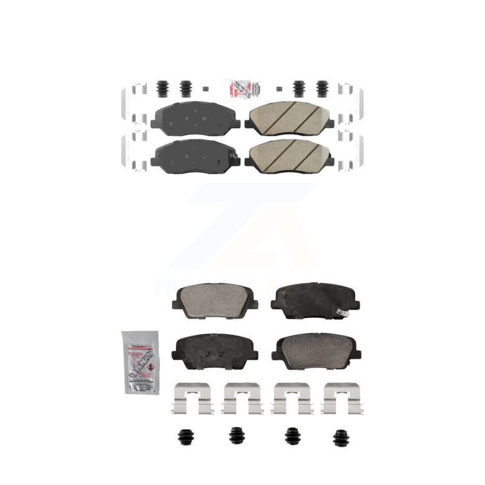 AmeriBRAKES Front Rear Ceramic Disc Brake Pads Kit For 2013-2016 Hyundai Santa Fe XL 3.3L KNF-101903