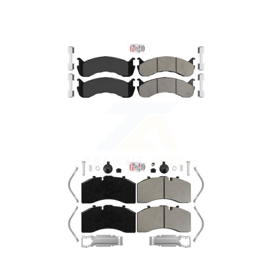 Front Rear Semi-Metallic Disc Brake Pads Kit For Freightliner M2 106 Kenworth T370 112 KNF-101930